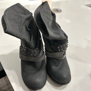 Gray Studded Fall Booties